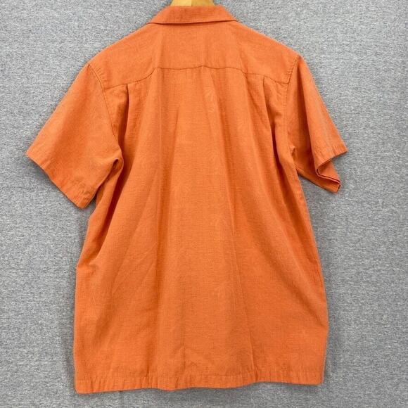 Gordon Shirt Mens Medium Orange Button Up Short Sleeve Pocket Collared - Picture 3 of 13